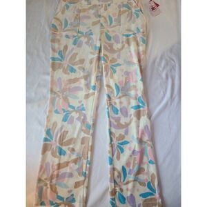 Juicy by Juicy Couture Floral Pebble Lounge Pants Size L Flare Leg Pockets